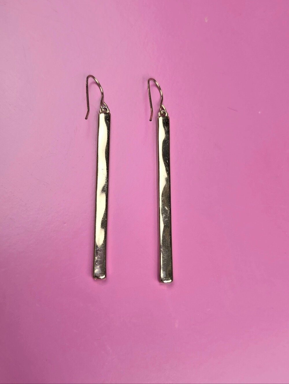 Elegant Goldtone Rod Dangle Earrings